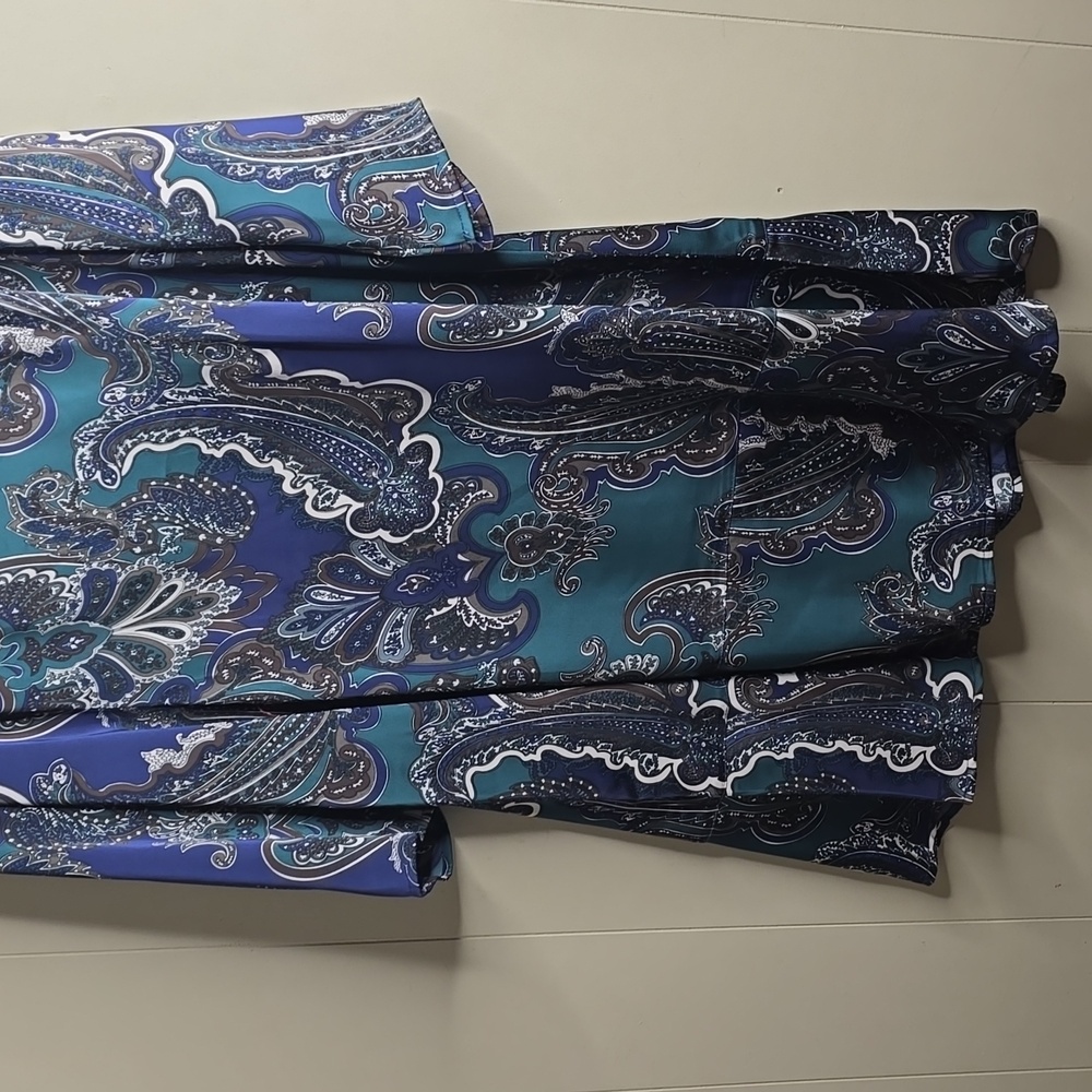 Ming Wang Paisley Print Crepe de Chine Dress XL - Picture 4 of 14